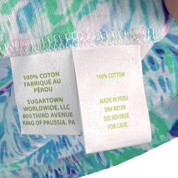 Lilly Pulitzer XS Amethyst CRAYSEA ETTA Tee V-Neck 100% Cotton Short Sleeve - Picture 6 of 8